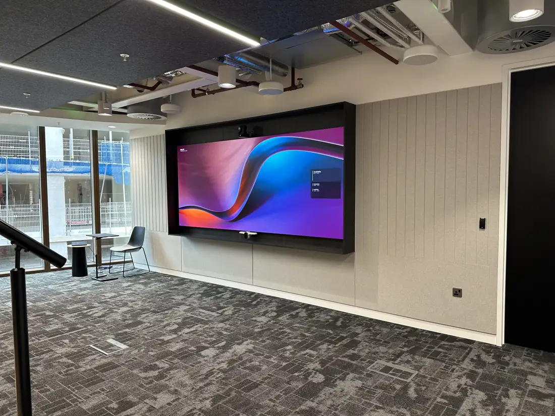 Large format display in an open plan office